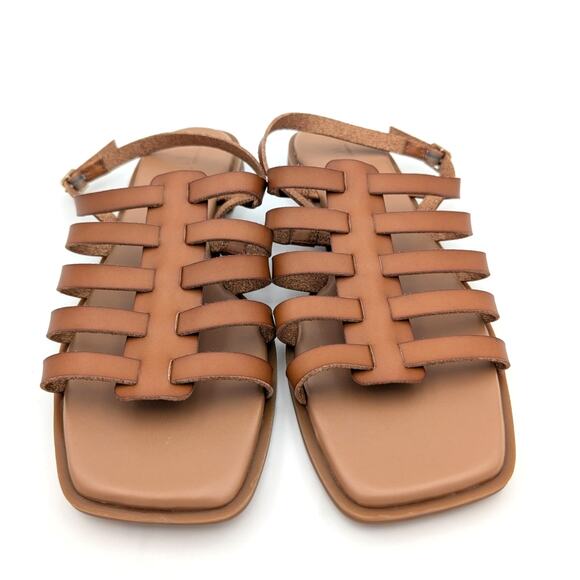 Nordstrom Rack Hugo Flat Sandal Slingback Women’s Leather Brown Size US10M - Picture 2 of 9